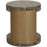 Cavette End Table, Marble-Look Dark Emperador-Furniture - Accent Tables-High Fashion Home