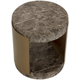 Cavette End Table, Marble-Look Dark Emperador-Furniture - Accent Tables-High Fashion Home