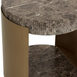 Cavette End Table, Marble-Look Dark Emperador-Furniture - Accent Tables-High Fashion Home
