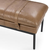 Celiah Leather Bench, Tan