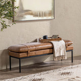 Celiah Leather Bench, Tan