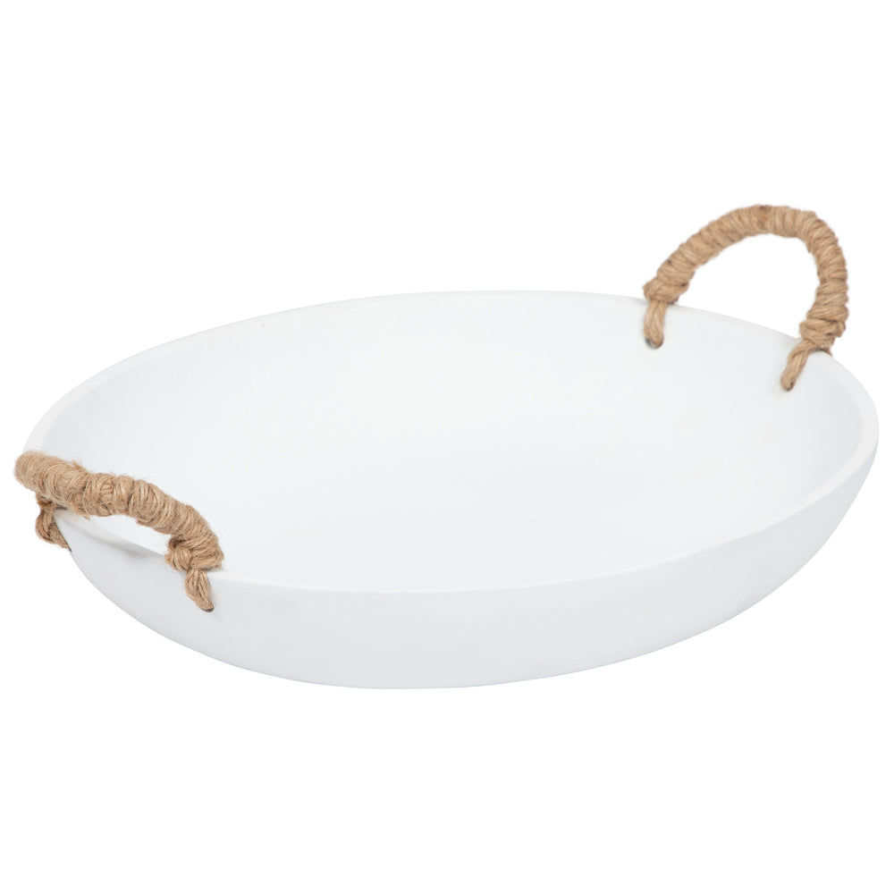 Cement Bowl, White-Accessories-High Fashion Home
