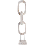 Chain Sculpture on Stand, White-Accessories-High Fashion Home