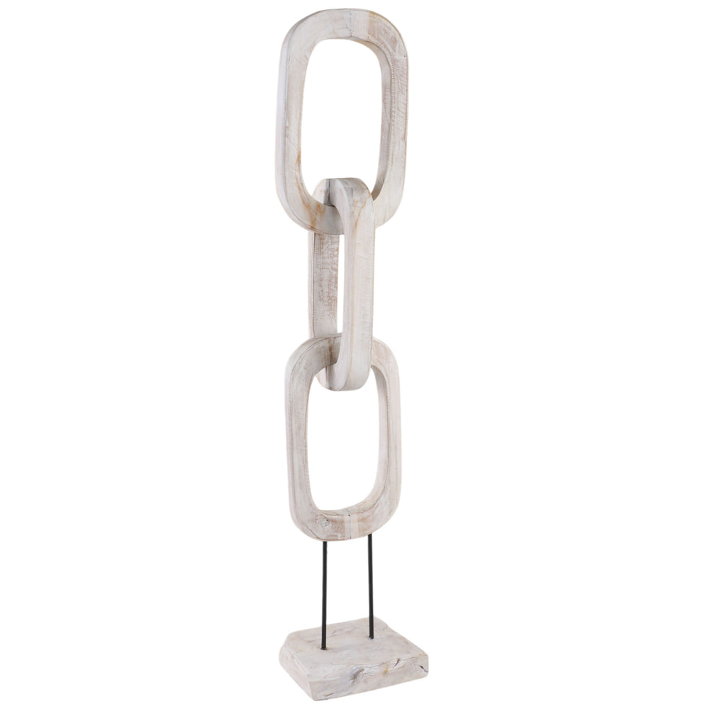Chain Sculpture on Stand, White-Accessories-High Fashion Home