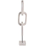 Chain Sculpture on Stand, White-Accessories-High Fashion Home