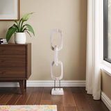 Chain Sculpture on Stand, White-Accessories-High Fashion Home