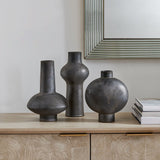 Charcoal Bloom Vases, Black, Set of 3-Accessories-High Fashion Home