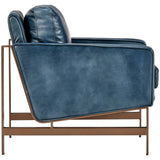 Chazzie Leather Chair, Ocean Blue-Furniture - Chairs-High Fashion Home