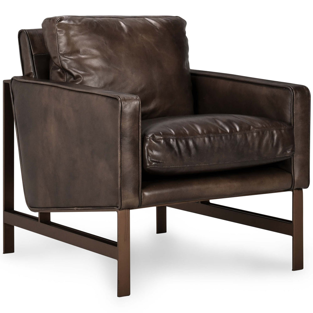 Chazzie Leather Chair, Truffle Brown-Furniture - Chairs-High Fashion Home