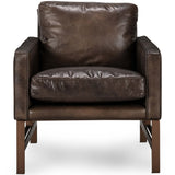 Chazzie Leather Chair, Truffle Brown-Furniture - Chairs-High Fashion Home