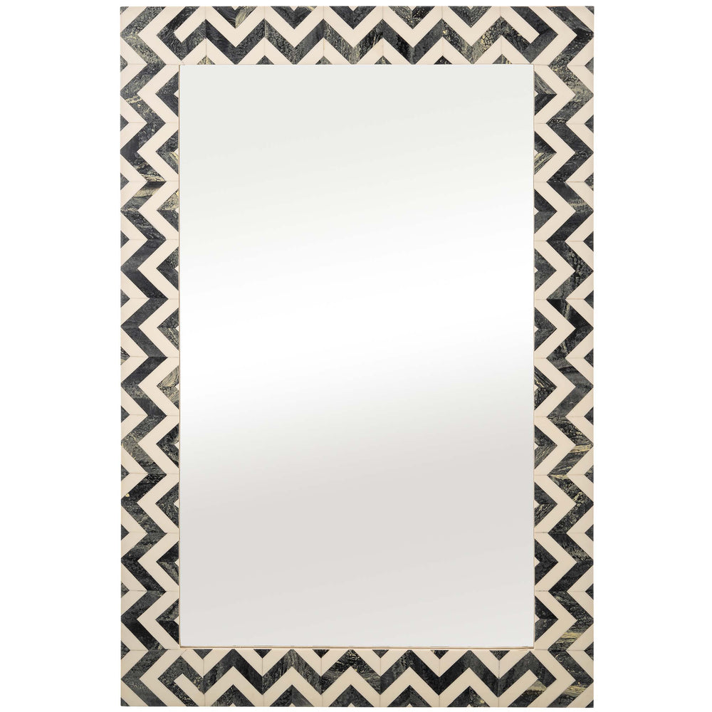Chevron Mirror, Gray/White