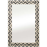 Chevron Mirror, Gray/White