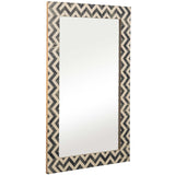 Chevron Mirror, Gray/White