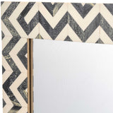 Chevron Mirror, Gray/White