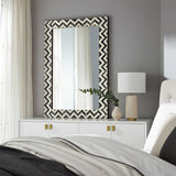 Chevron Mirror, Gray/White