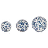 Chinoiserie Fern Orbs, Blue/White, Set of 3-Accessories-High Fashion Home