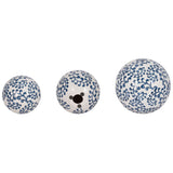 Chinoiserie Fern Orbs, Blue/White, Set of 3-Accessories-High Fashion Home