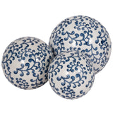Chinoiserie Fern Orbs, Blue/White, Set of 3-Accessories-High Fashion Home