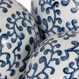 Chinoiserie Fern Orbs, Blue/White, Set of 3-Accessories-High Fashion Home