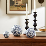 Chinoiserie Fern Orbs, Blue/White, Set of 3-Accessories-High Fashion Home