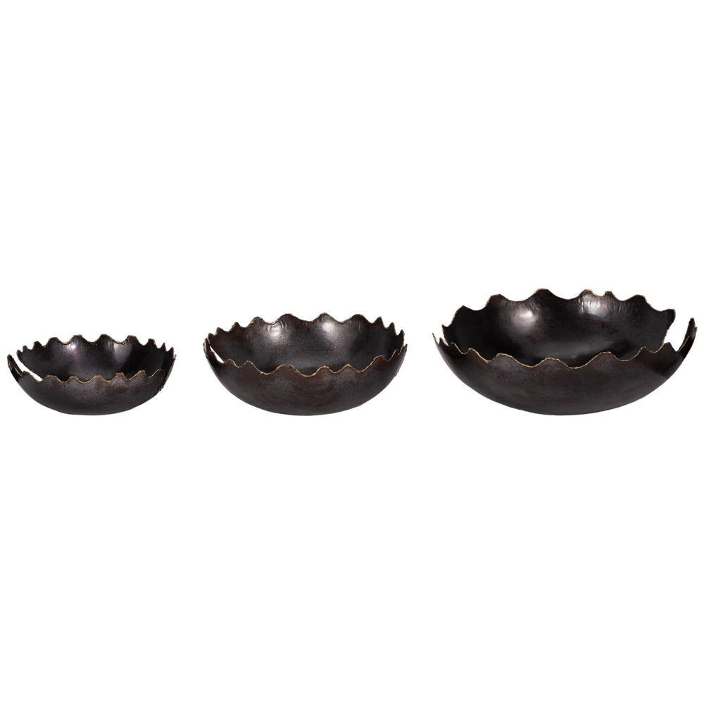 Chipped Bowls, Black, Set of 3-Accessories-High Fashion Home