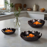 Chipped Bowls, Black, Set of 3-Accessories-High Fashion Home