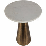 Chiseled Base Accent Table, White