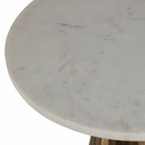 Chiseled Base Accent Table, White