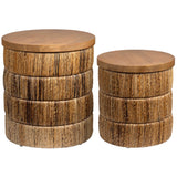 Choco Storage Tables, Brown-Furniture - Accent Tables-High Fashion Home