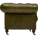 Churchill Leather Sofa, Great Britain Green