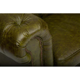 Churchill Leather Sofa, Great Britain Green