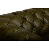 Churchill Leather Sofa, Great Britain Green