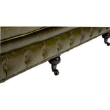 Churchill Leather Sofa, Great Britain Green