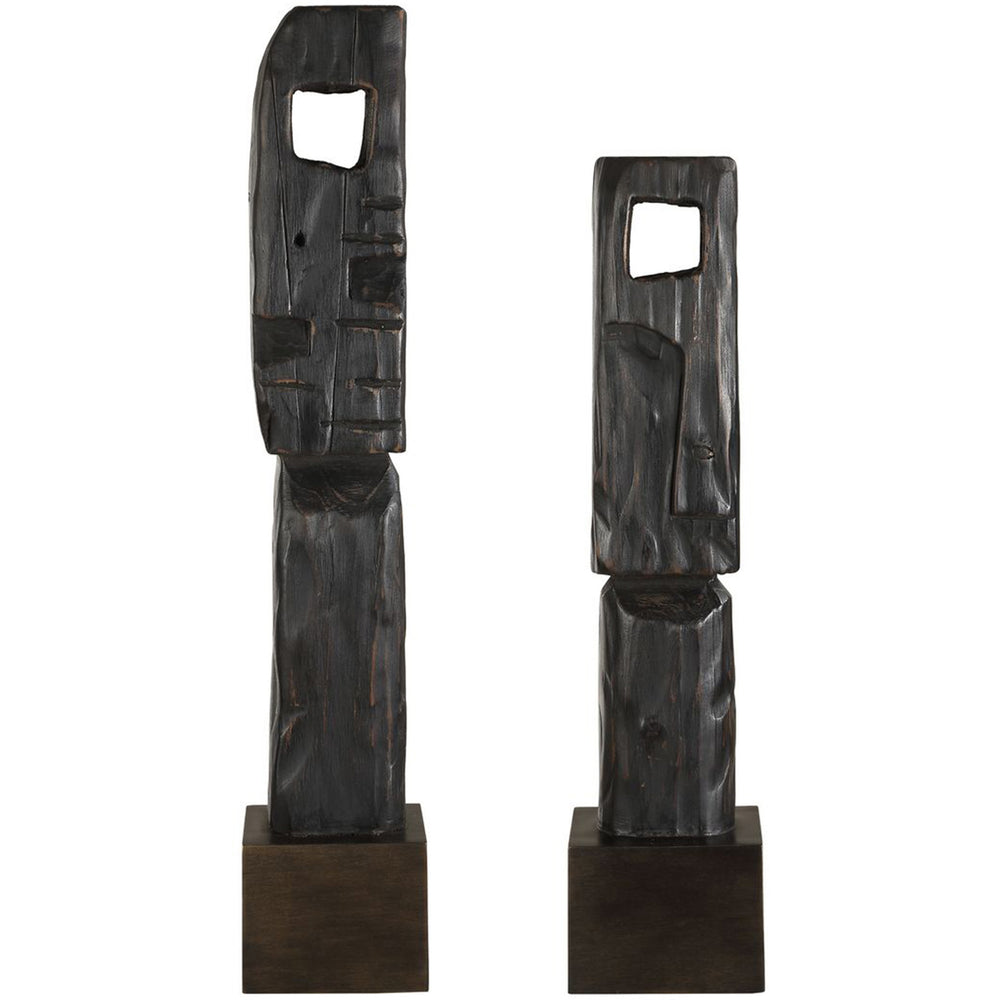 Cipher Totems, Aged Black, Set of 2-Accessories-High Fashion Home