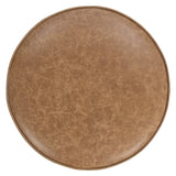 Clair Round Leather Accent Stool, Chestnut-Furniture - Chairs-High Fashion Home