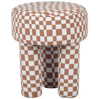Claire Stool, Brown Checkered