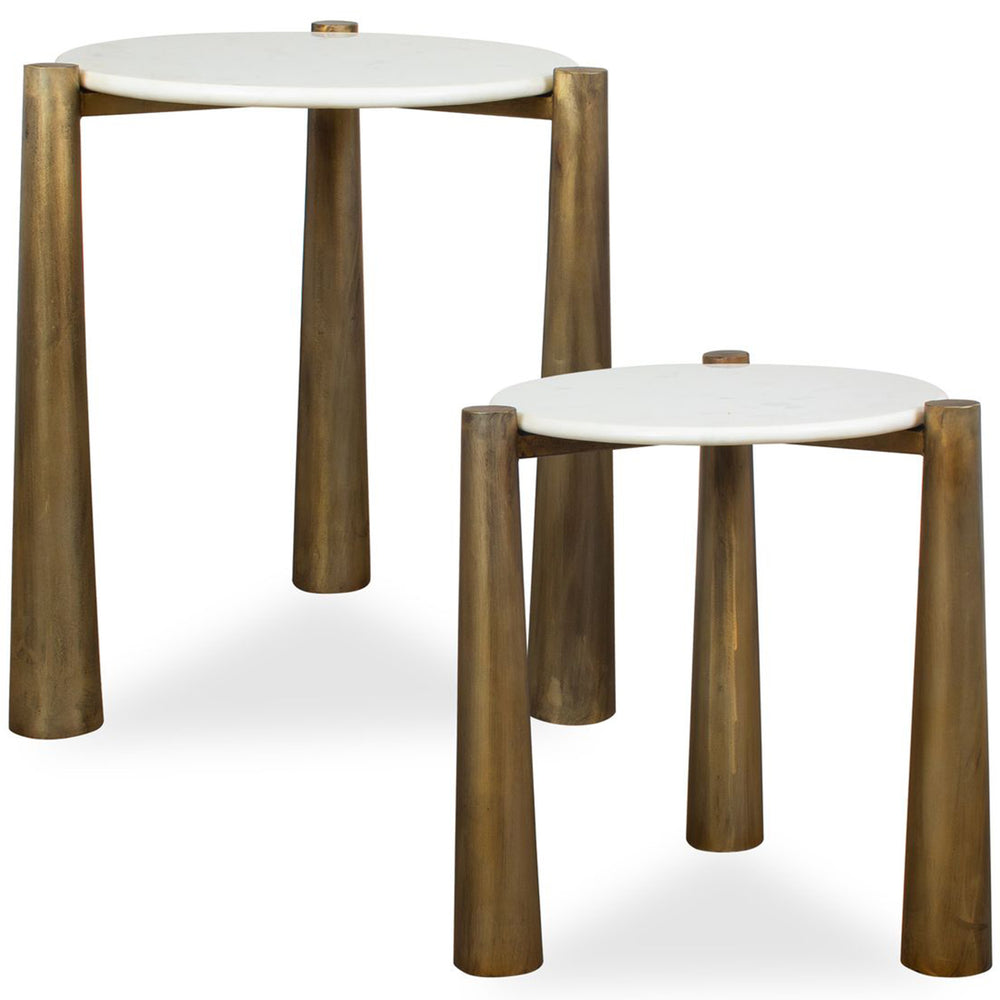 Claridge Nesting Tables, White, Set of 2-Furniture - Accent Tables-High Fashion Home