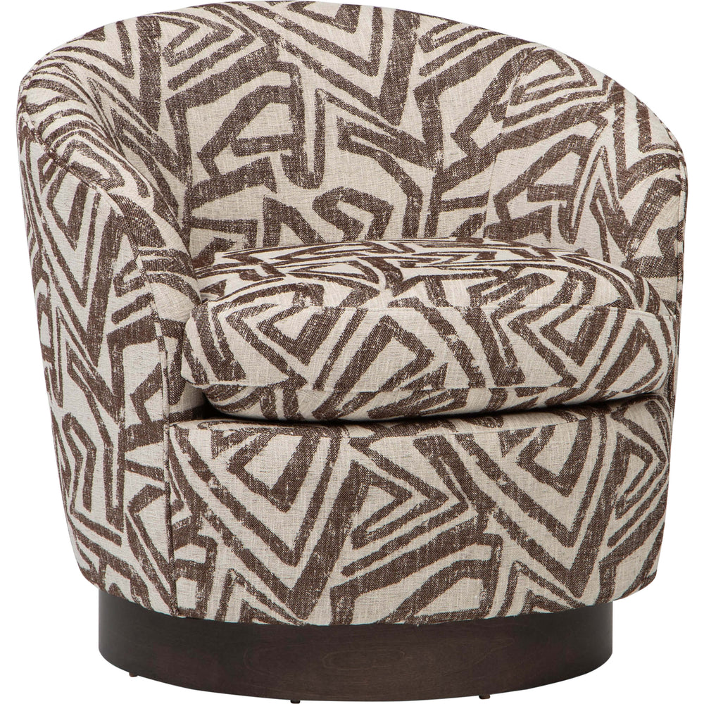 Claudia Swivel Chair, Voices Cocoa-Furniture - Chair-High Fashion Home