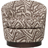 Claudia Swivel Chair, Voices Cocoa-Furniture - Chair-High Fashion Home