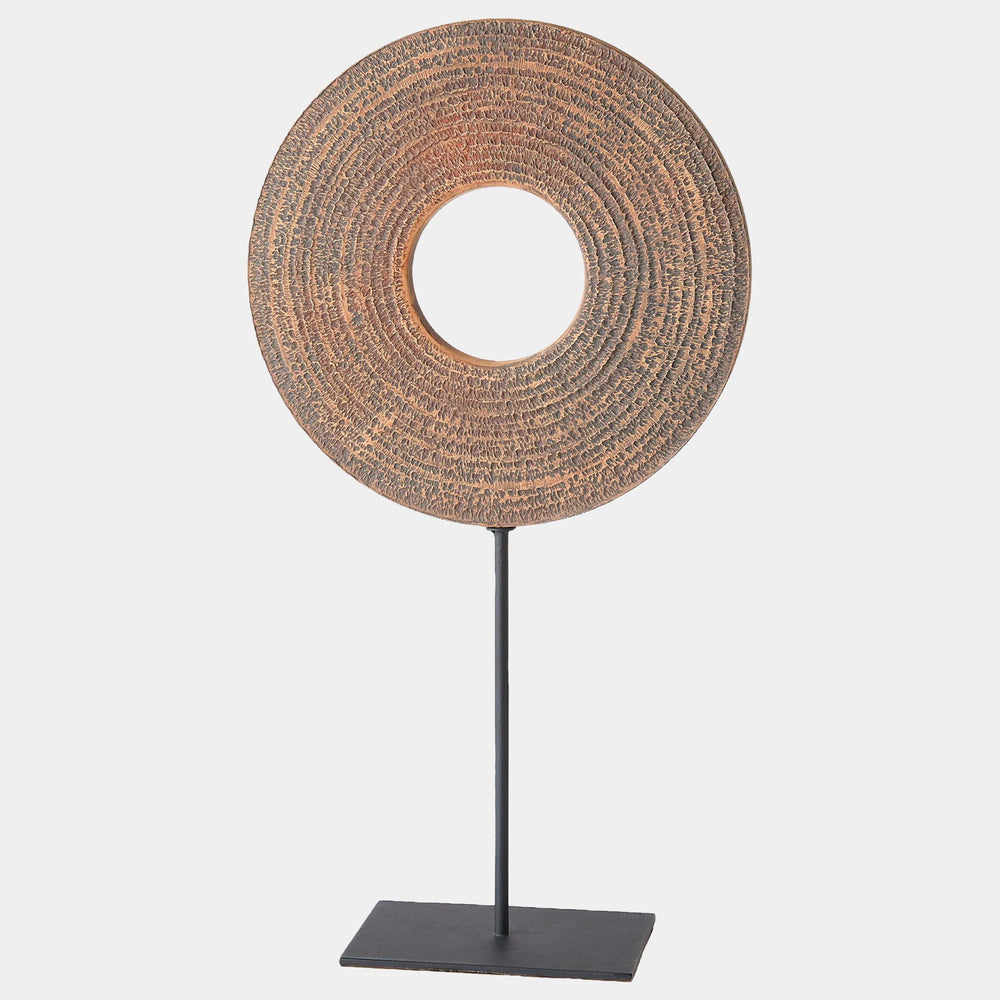 Clayey Rock Sculpture, Rust Red-Accessories-High Fashion Home