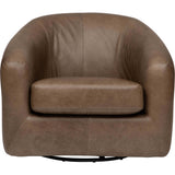Clemente Leather Swivel Chair, Concord Pewter by Becki Owens-Furniture - Chair-High Fashion Home