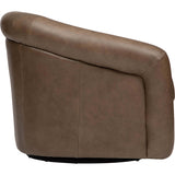 Clemente Leather Swivel Chair, Concord Pewter by Becki Owens-Furniture - Chair-High Fashion Home