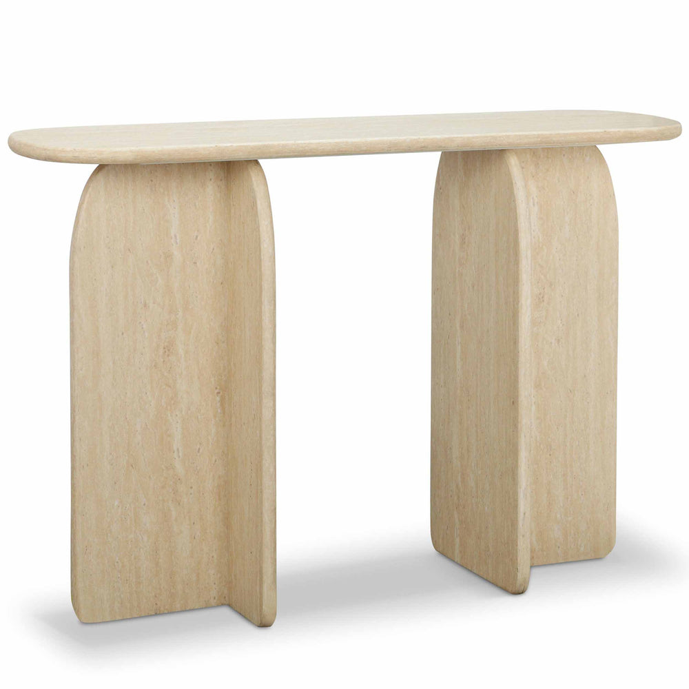 Clementine Console Table, Travertine Finish