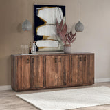 Cleo 6 Door Cabinet, Natural-Furniture - Storage-High Fashion Home