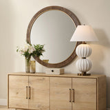 Cleveland Round Mirror, Brown