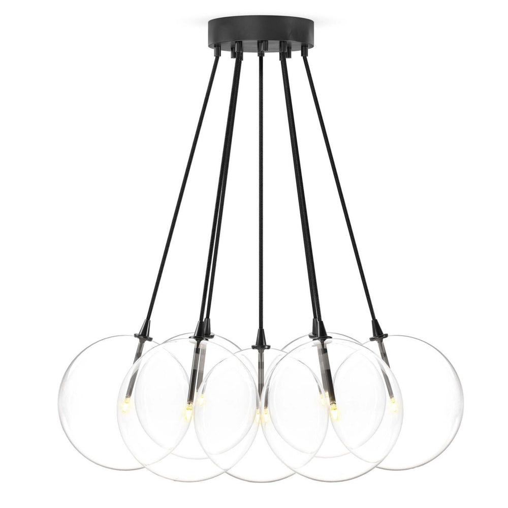 Cloud 7 Globe Chandelier, Clear Glass/Black Gunmetal by Four Hands-Lighting-High Fashion Home