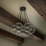 Cloud 7 Globe Chandelier, Clear Glass/Black Gunmetal by Four Hands-Lighting-High Fashion Home