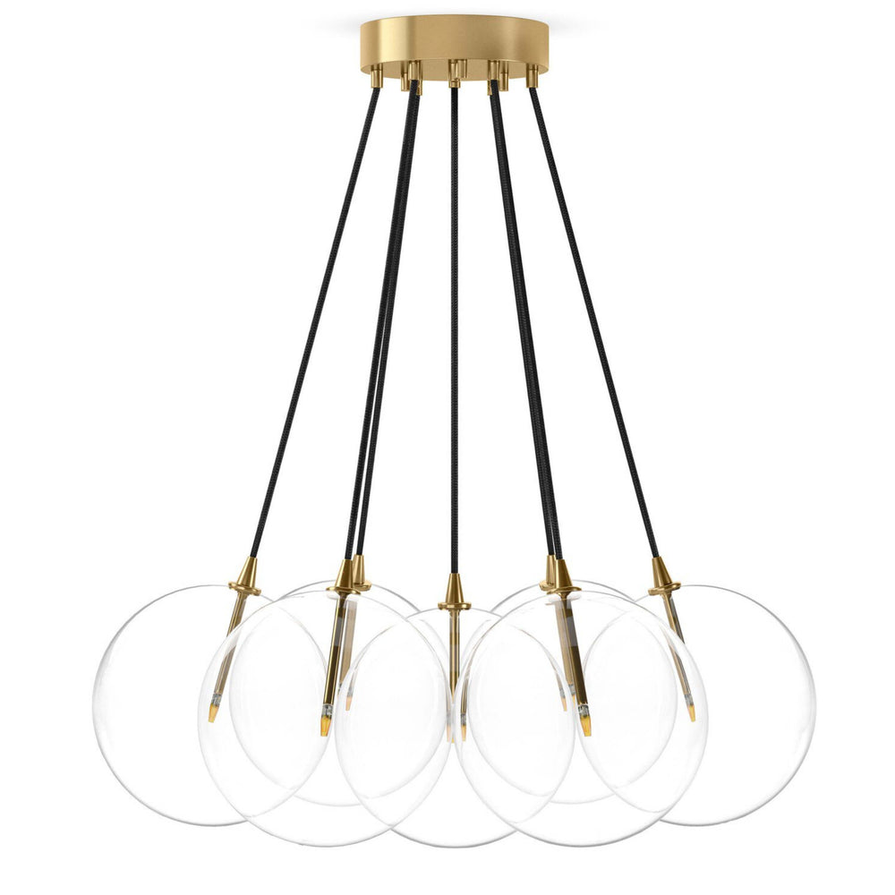 Cloud 7 Globe Chandelier, Clear Glass/Burnished Brass by Four Hands-Lighting-High Fashion Home
