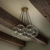 Cloud 7 Globe Chandelier, Clear Glass/Burnished Brass by Four Hands-Lighting-High Fashion Home