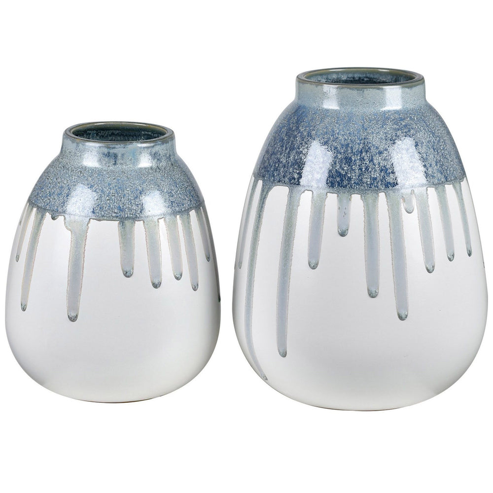 Cluett Vases, Blue, Set of 2-Accessories-High Fashion Home